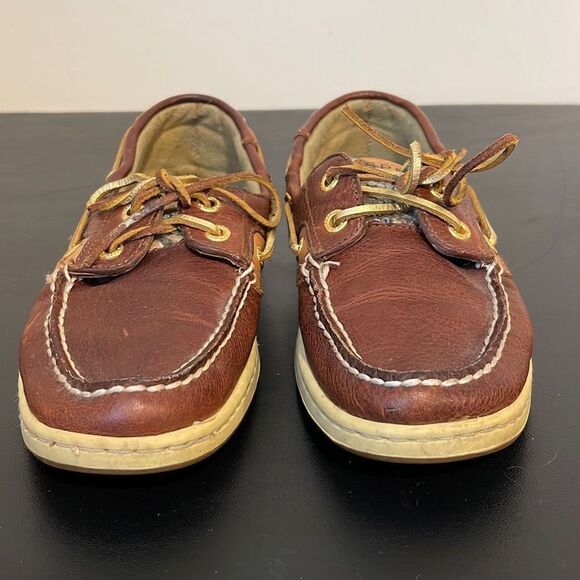 Sperry Womens Top Sider Boat Shoes Loafer Tiger Print Moc Toe Brown Size 6.5 - Picture 4 of 10